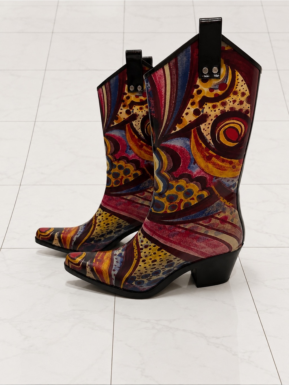 Nomad Yippy “Monet” Western Rain Boots – Size 7 ☔🤠🌈